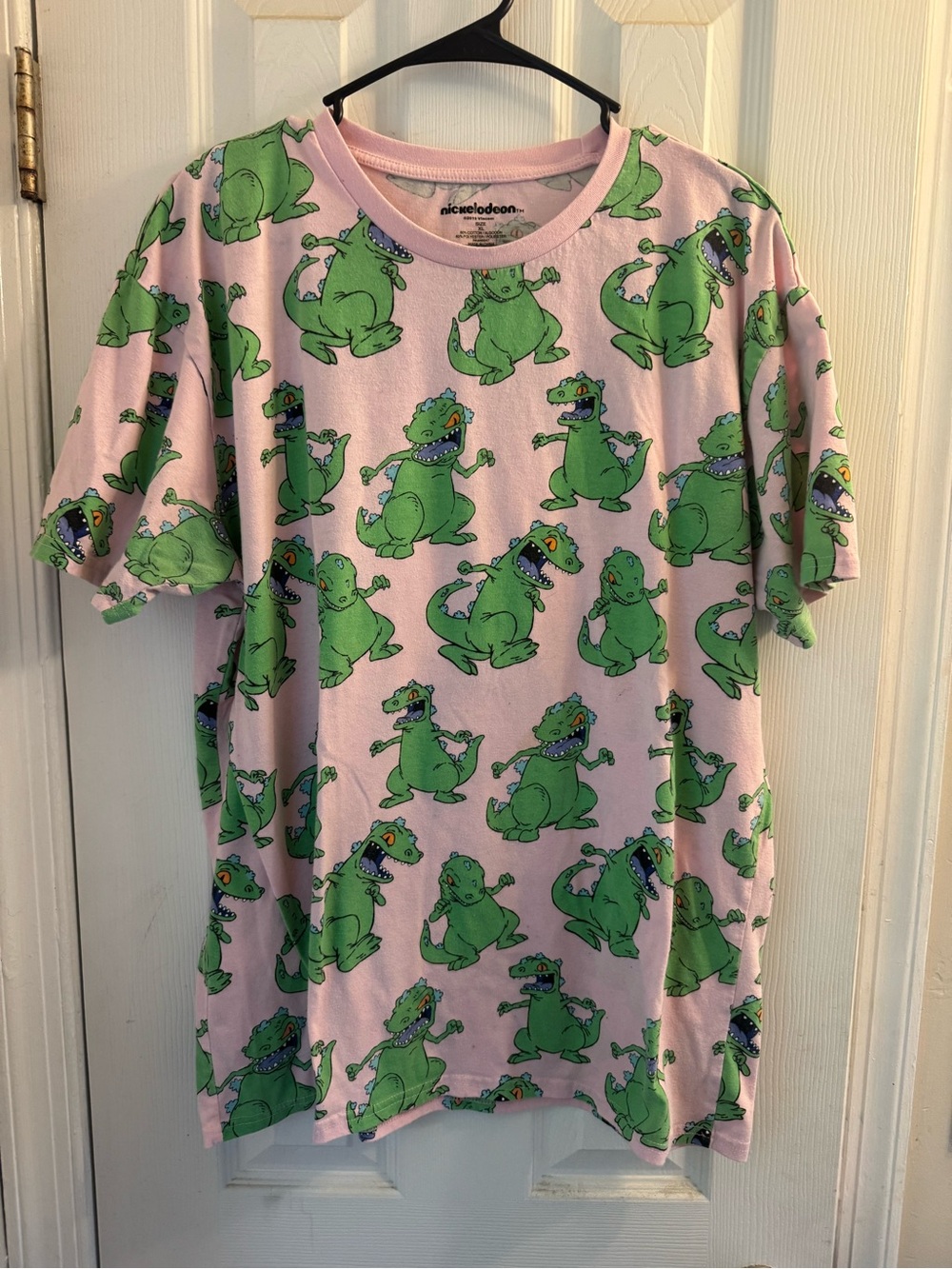 Nickelodeon Rugrats Reptar Pink Graphic Tee AOP